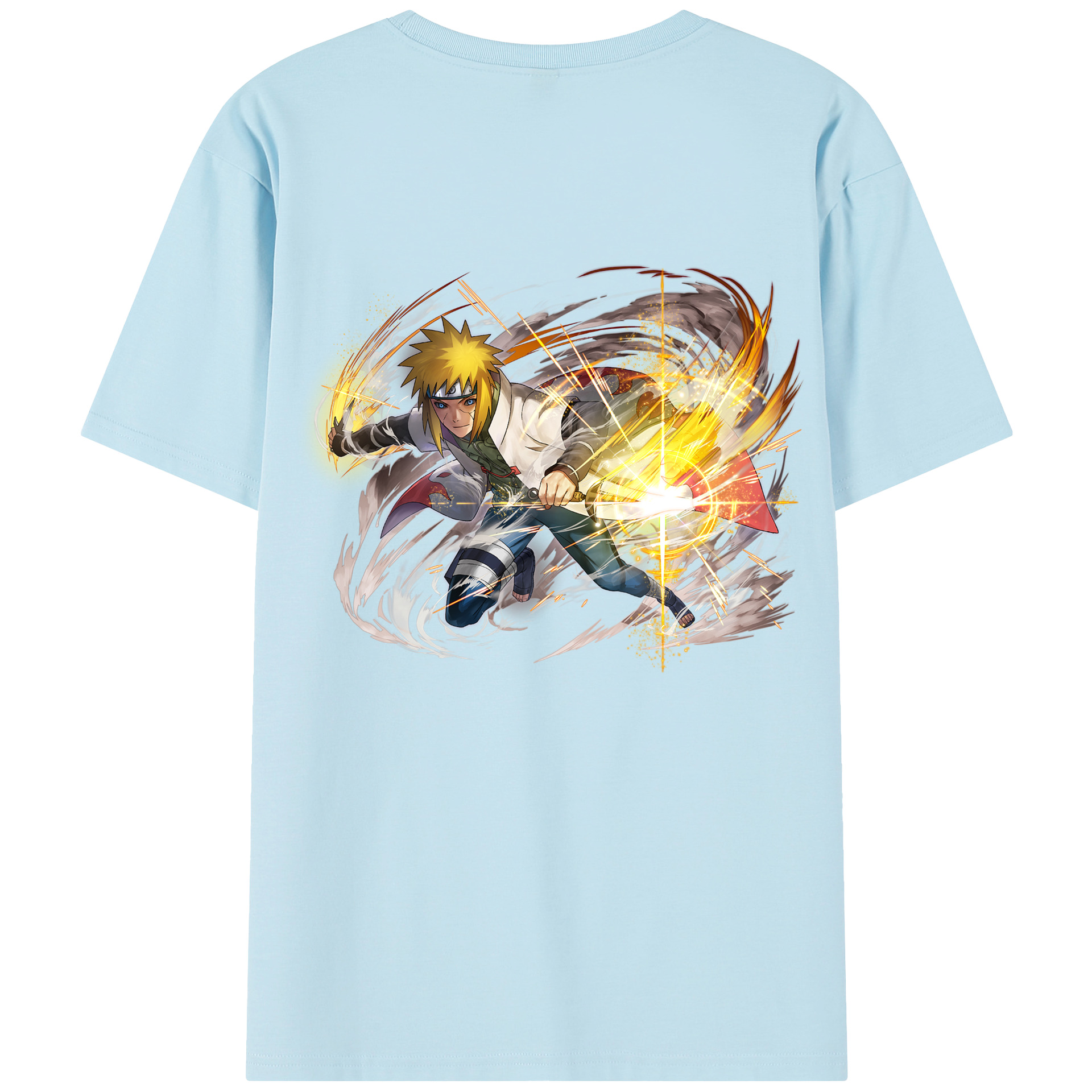 （画像用） NARUTO -ナルト- 波風 ミナト Namikaze Minato 綿100％半袖Tシャツ（背面プリント）